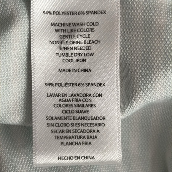 Hickey Freeman Golf Striped Short Sleeve Polo Shirt in Green & White -Size Large - Picture 5 of 6